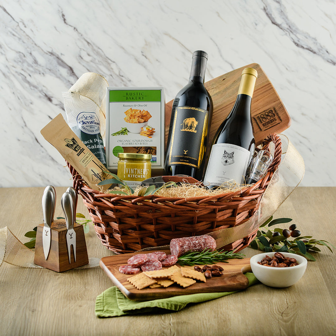 Premium Bon Vivant Gift Basket - Yellowstone