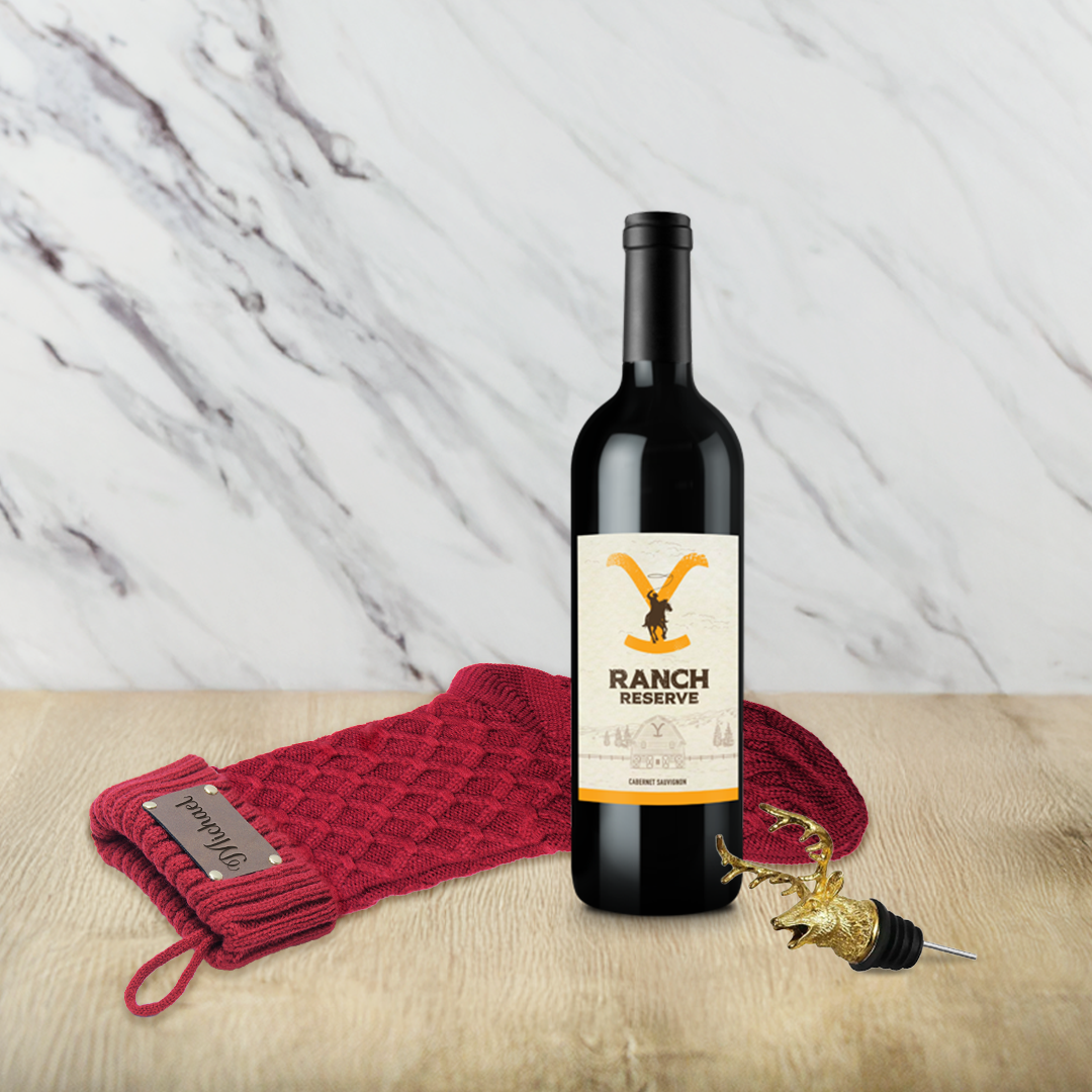 Cabernet & Personalized Christmas Stocking - Yellowstone