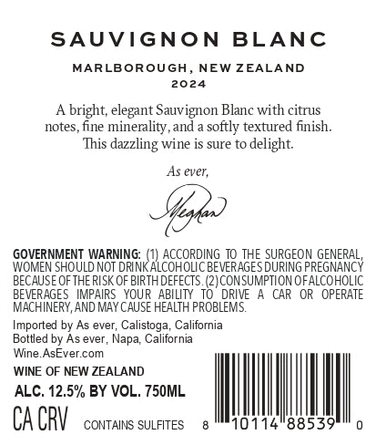 AS ever 2024 Marlborough Sauvignon Blanc - Bottle