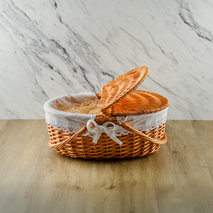 Welcome Home Red & White Picnic Basket