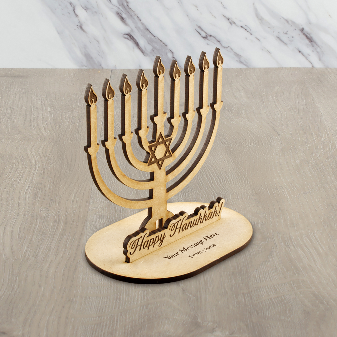 3D Wood Card - Happy Hanukkah