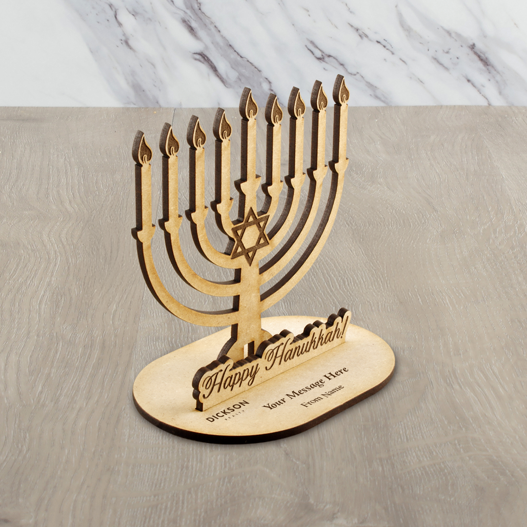 3D Wood Card - Happy Hanukkah