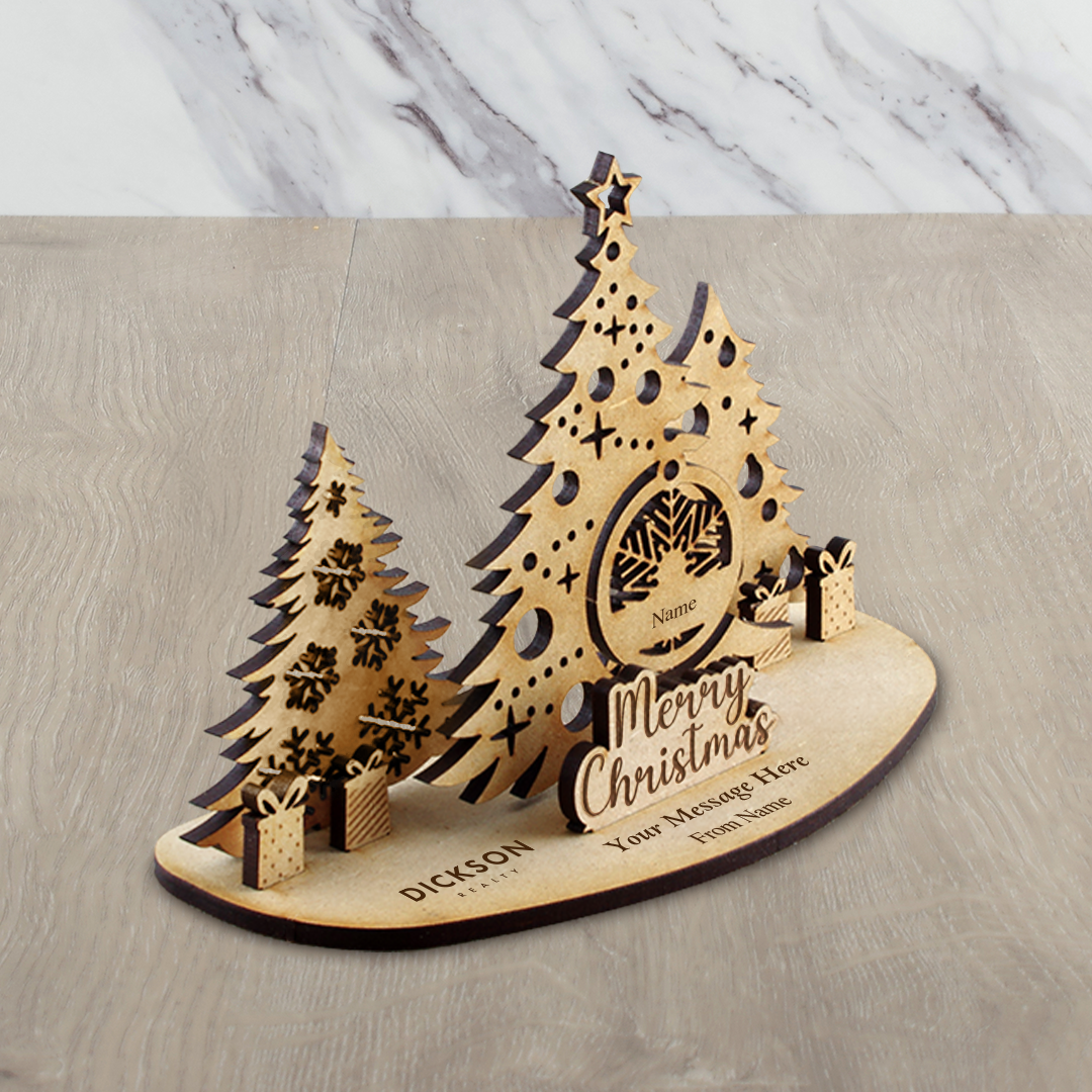 3D Wood Card - Merry Christmas