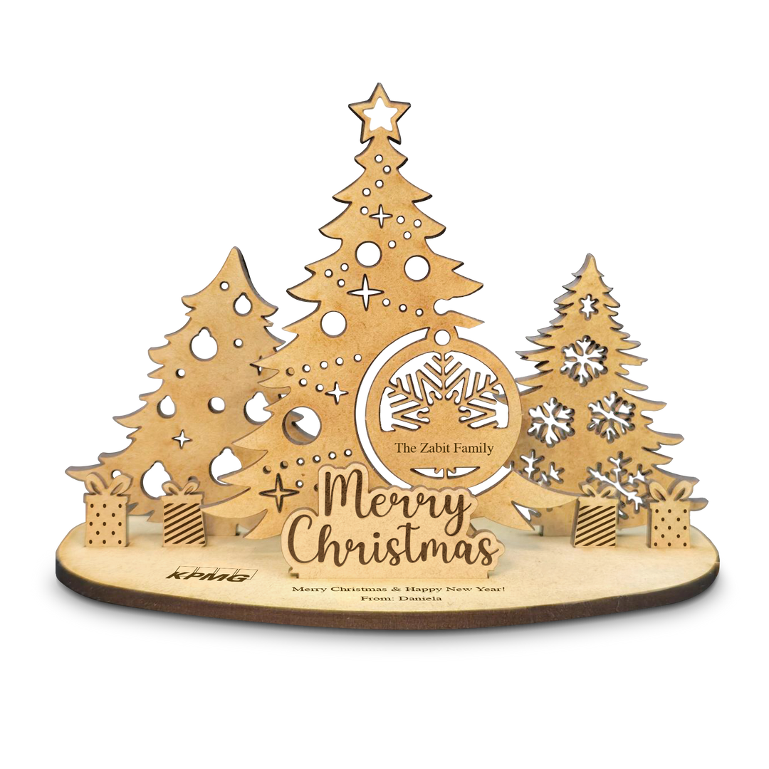 3D Wood Card - Merry Christmas