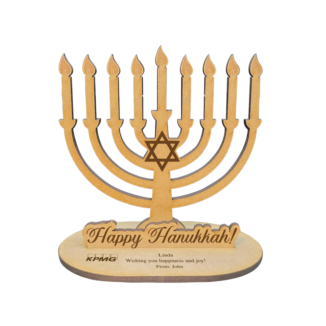 3D Wood Card - Happy Hanukkah