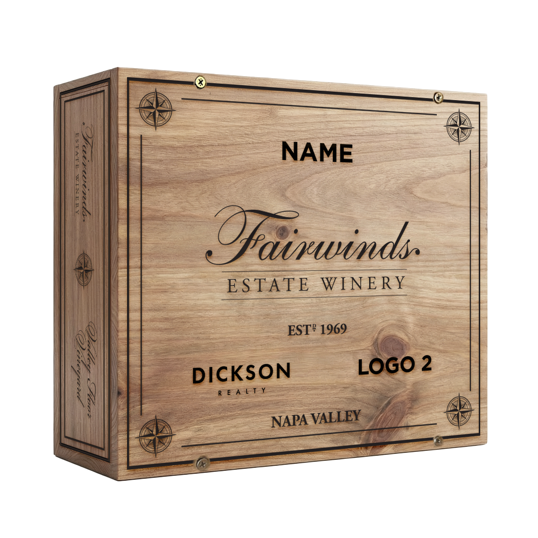 Build Your Own 3-Bottle Wood Crate Package - Fairwinds