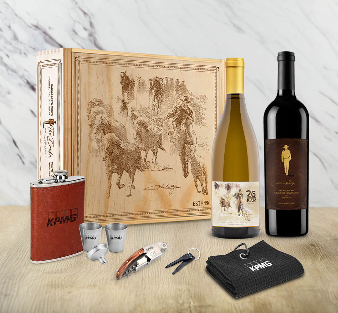 John Wayne "The Duke & 26 Bar" Red & White Deluxe Wood Crate