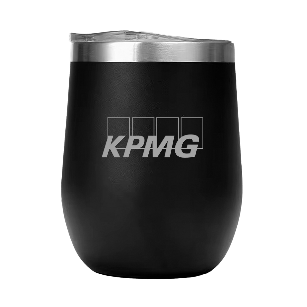 12oz Double Wall Stainless Steel Wine Tumbler with Lid - KPMG