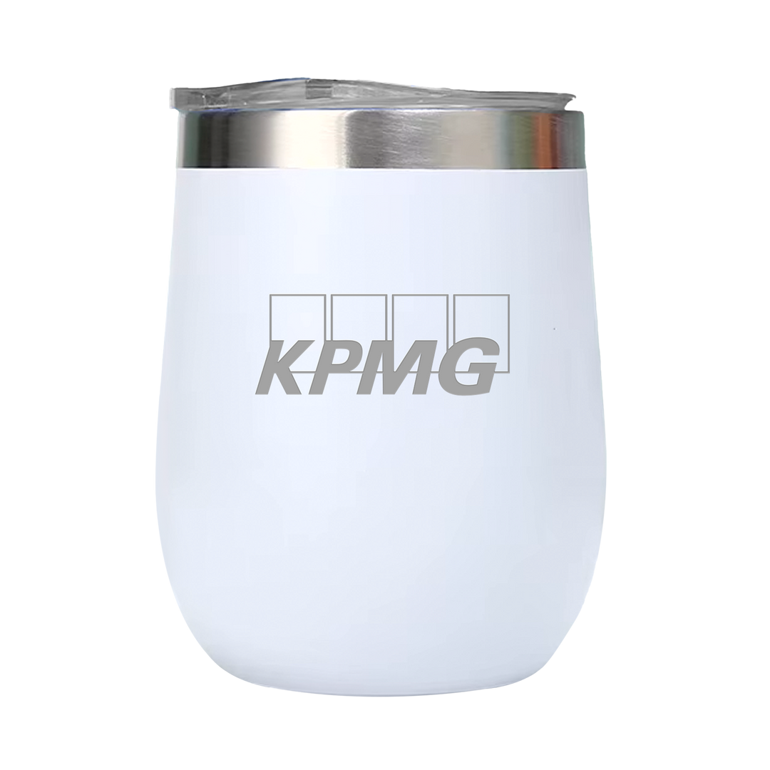 12oz Double Wall Stainless Steel Wine Tumbler with Lid - KPMG