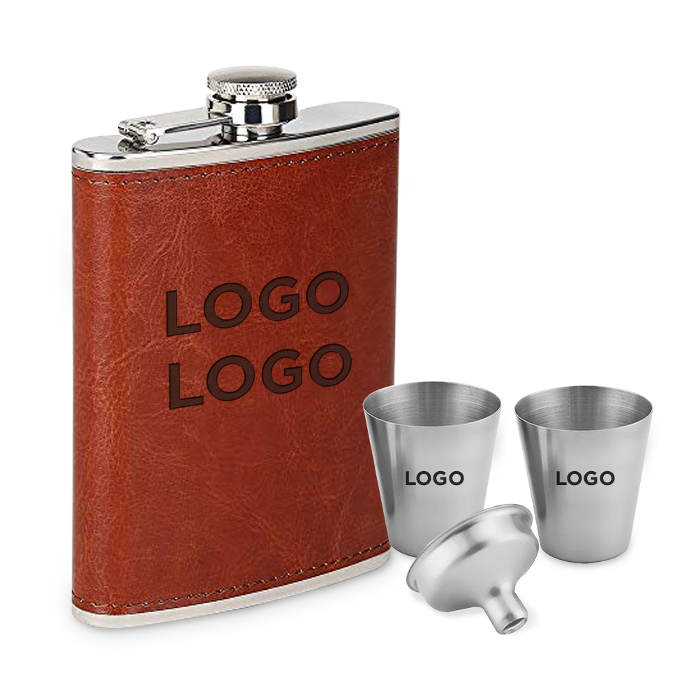 Leather Flask Set - Generic