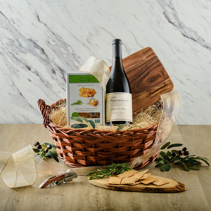 Signature White Bon Vivant Gift Basket - Fairwinds