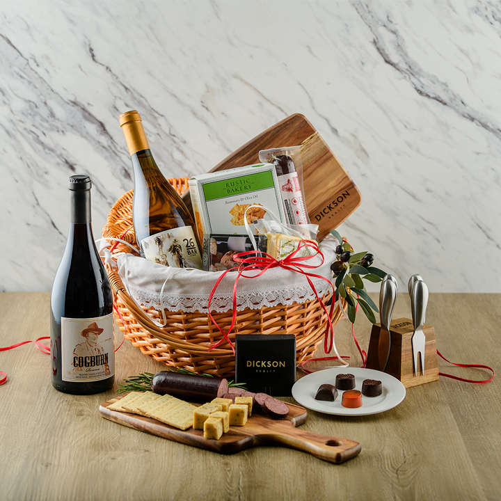 Welcome Home Red & White Picnic Basket