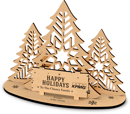 3D Wood Card - Holiday
