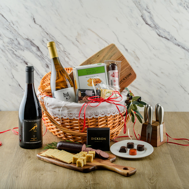 Welcome Home Red & White Picnic Basket
