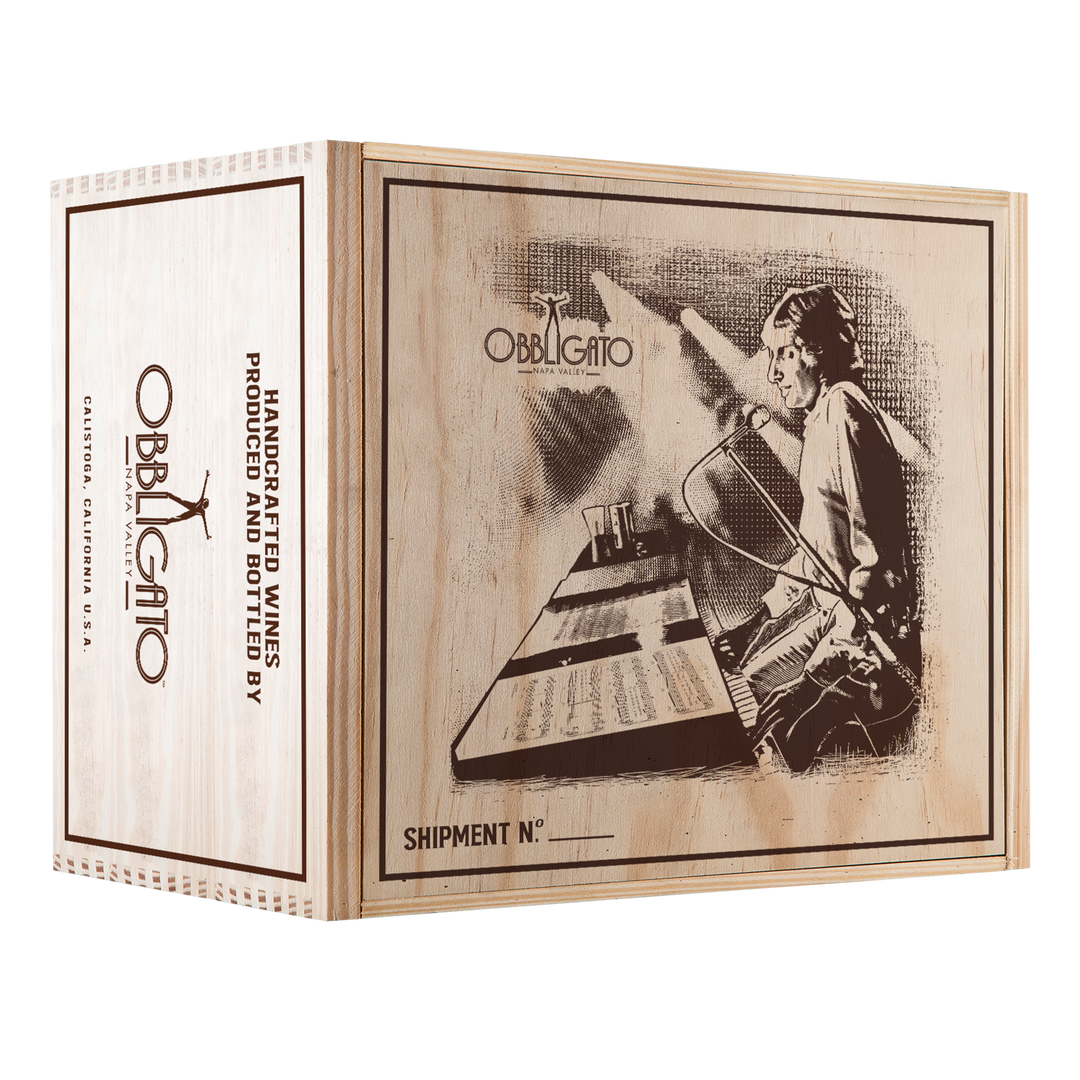 6-Bottle Wood Crate - Barry Manilow